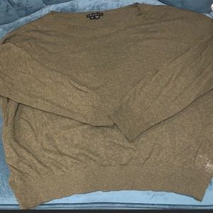 Theory Lightweight Sheer Olive Green Sweater